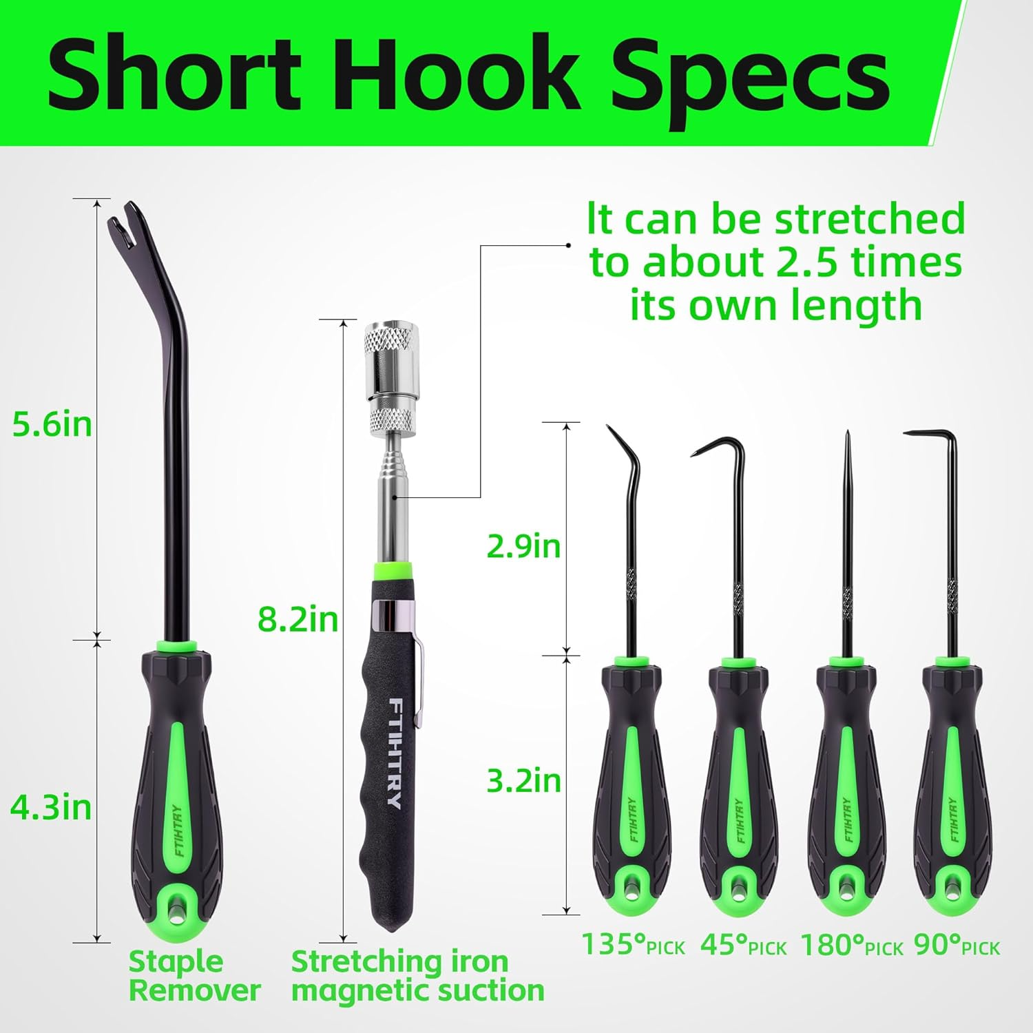 11-Piece Pick Set and Hook Set with Scraper and Magnetic Telescoping Tool, Pick - Image 3