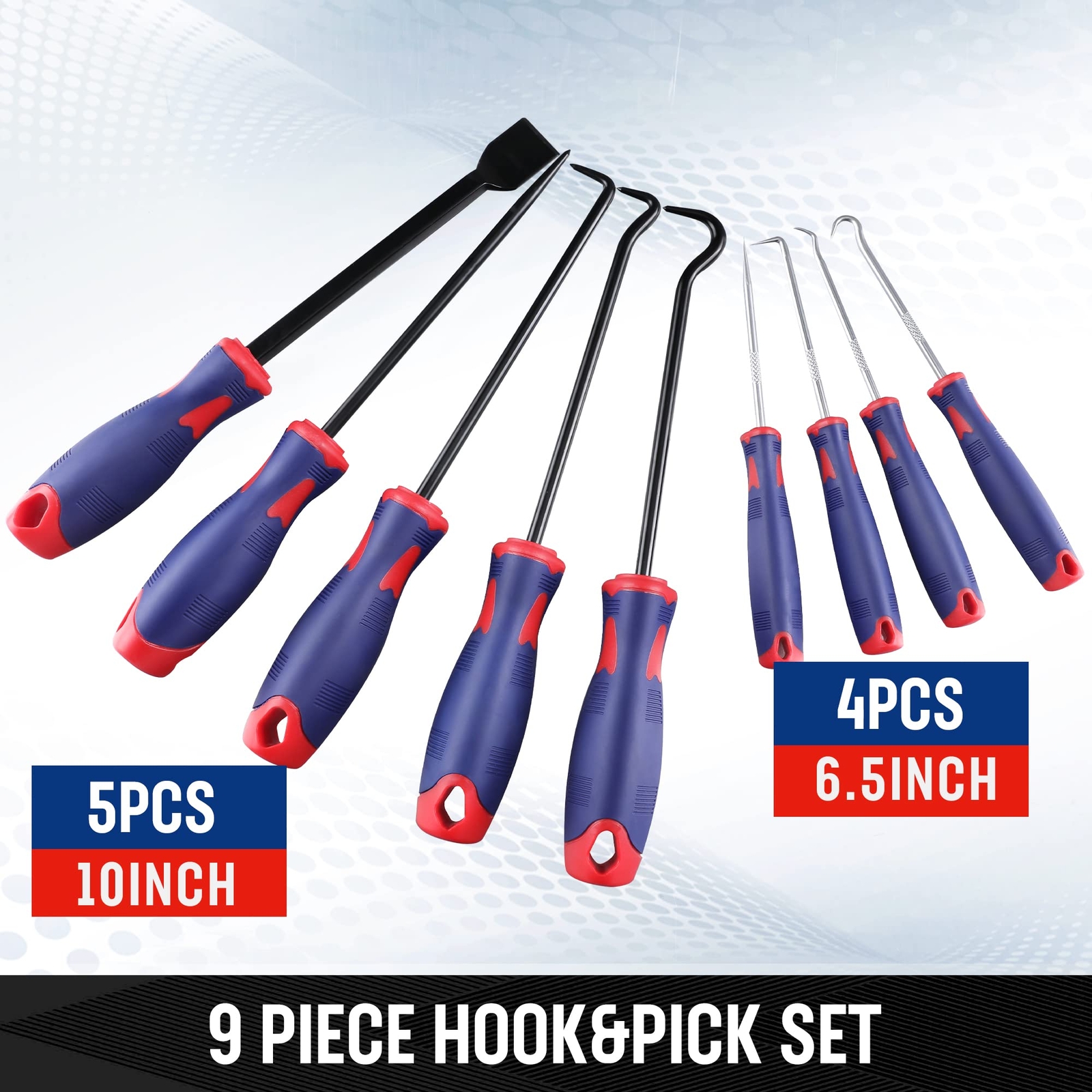 WORKPRO 9Pcs Precision Pick Hook Set Scraper Automotive Electronic Hand Tools - Image 3
