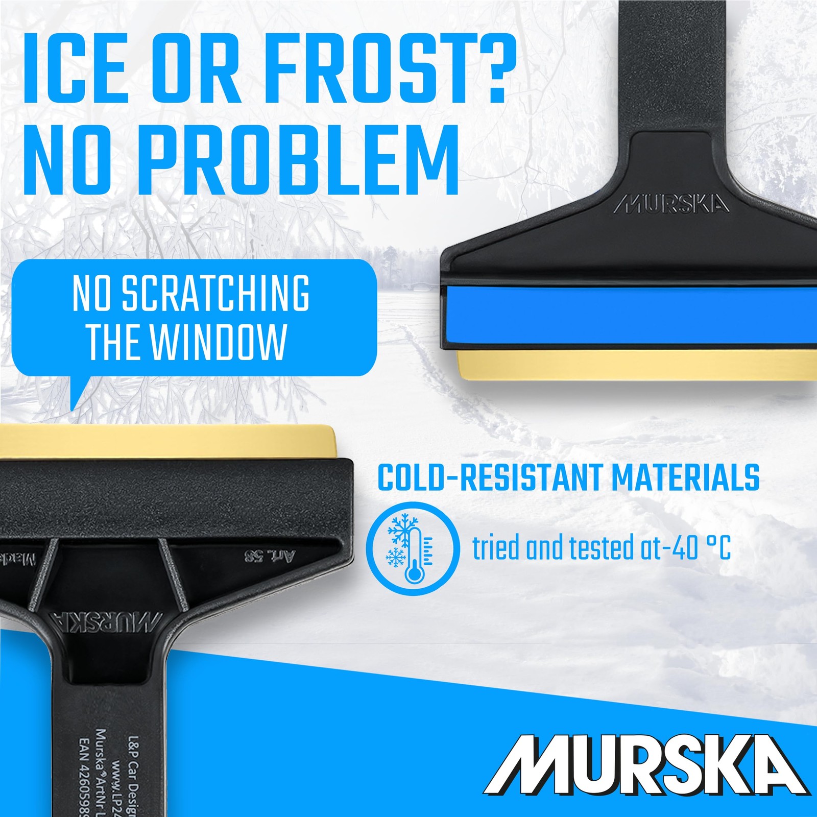 Car Ice Scraper Brass Blade 14,5 inch 2 Pack Ice Scraper Long Handle Ice Scraper - Image 5