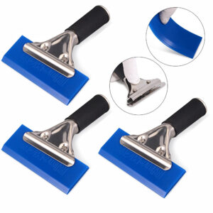 3pcs BlueMax Rubber Scraper Blades Shovel Handle Window Tint Glass Wash Cleaning