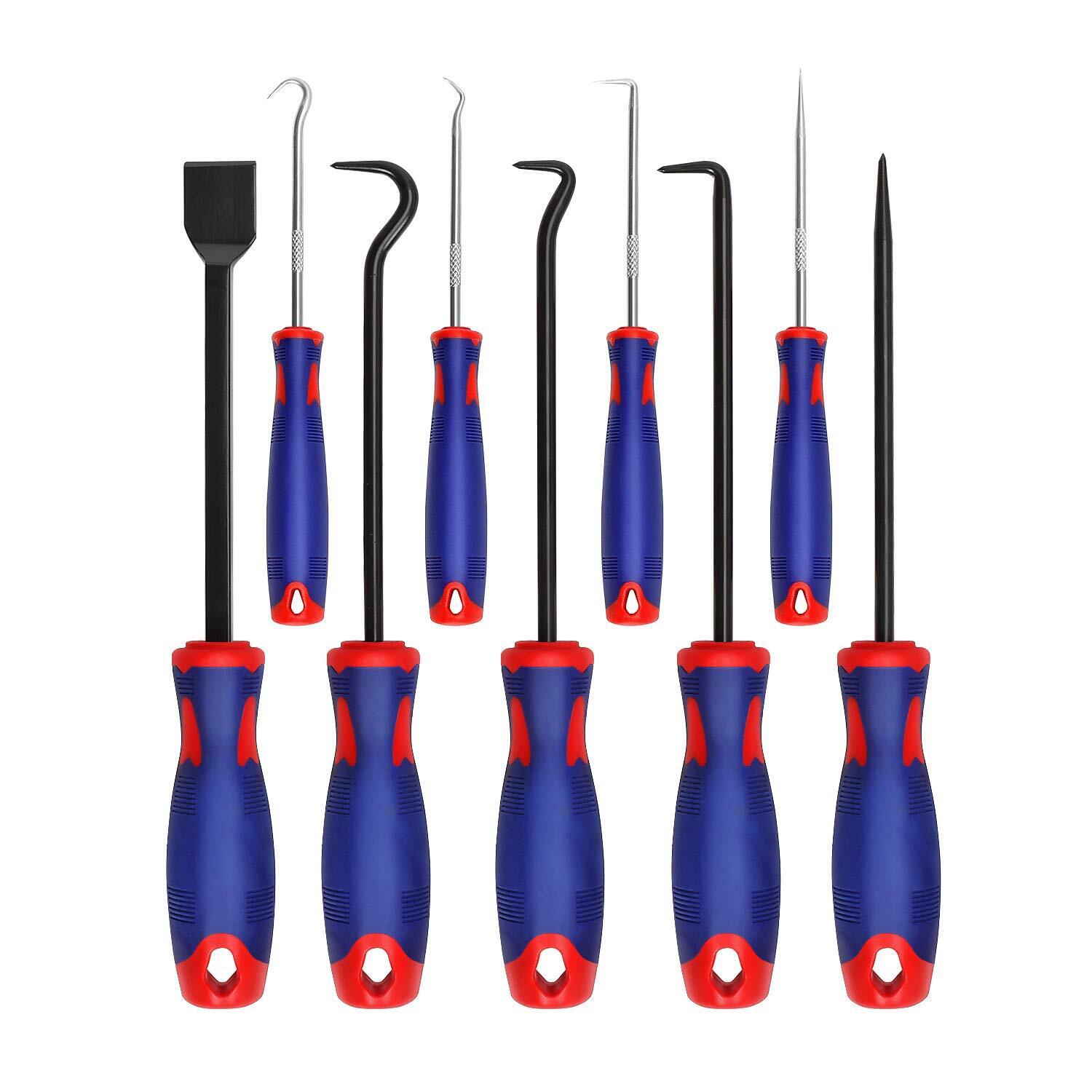 WORKPRO 9PC Precision Pick Hook Set with Scraper Automotive Electronic Hand Tool