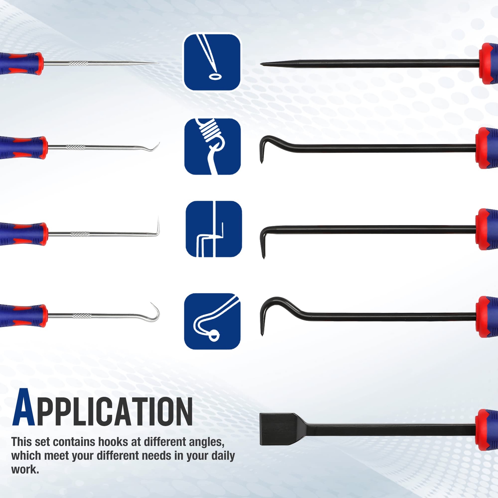 WORKPRO 9Pcs Precision Pick Hook Set Scraper Automotive Electronic Hand Tools - Image 5