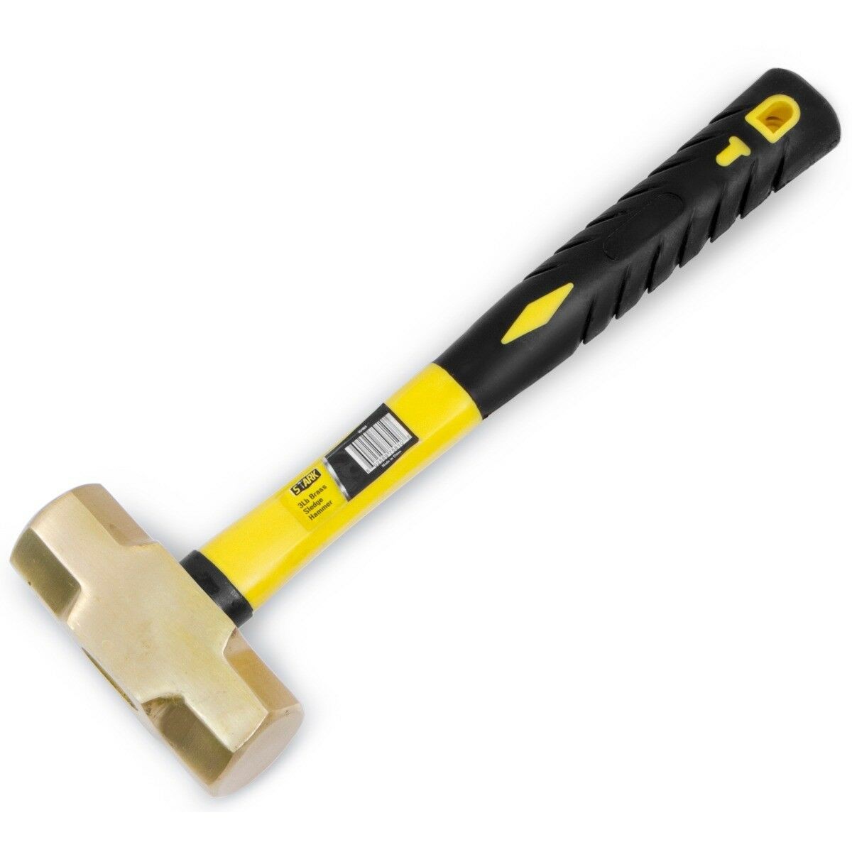 Stark USA 3lbs Forged Steel Solid Brass Sledge Hammer Non Sparking Fiberglass - Image 2