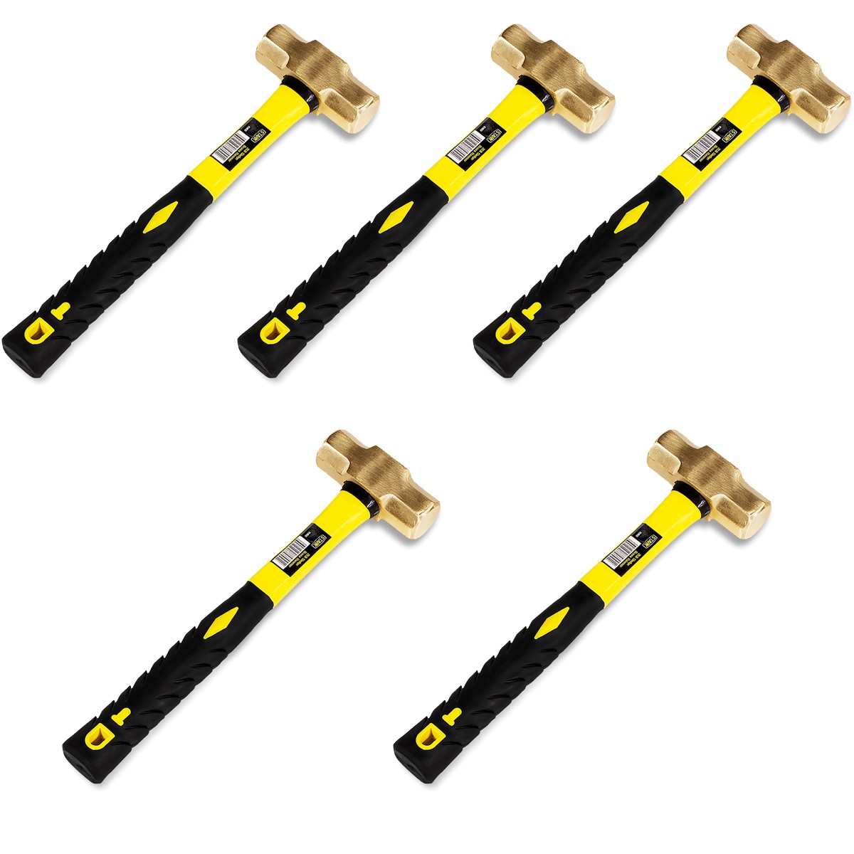 Stark USA 3lbs Forged Steel Solid Brass Sledge Hammer Non Sparking Fiberglass - Image 4