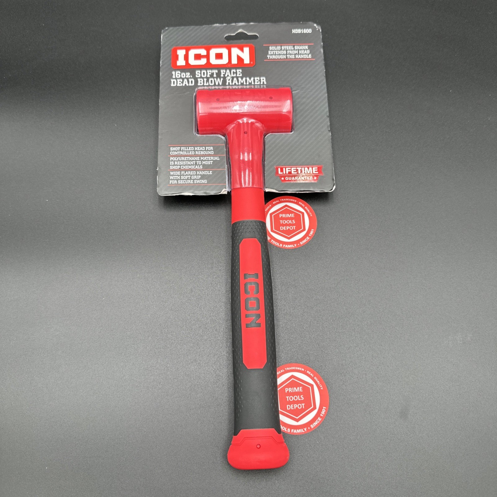 ICON 16 oz Soft Face Dead Blow Hammer Polyurethane Head Lifetime Warranty
