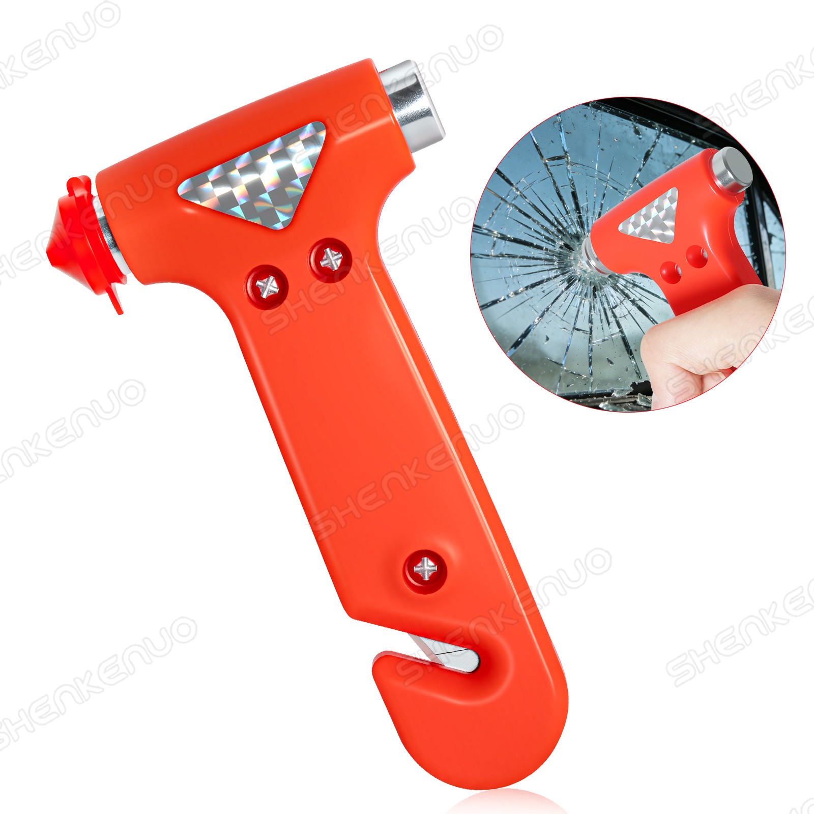 1 pack Car Safety Hammer, Automotive Window Breaker and Seatbelt, 2 In 1 - Image 2
