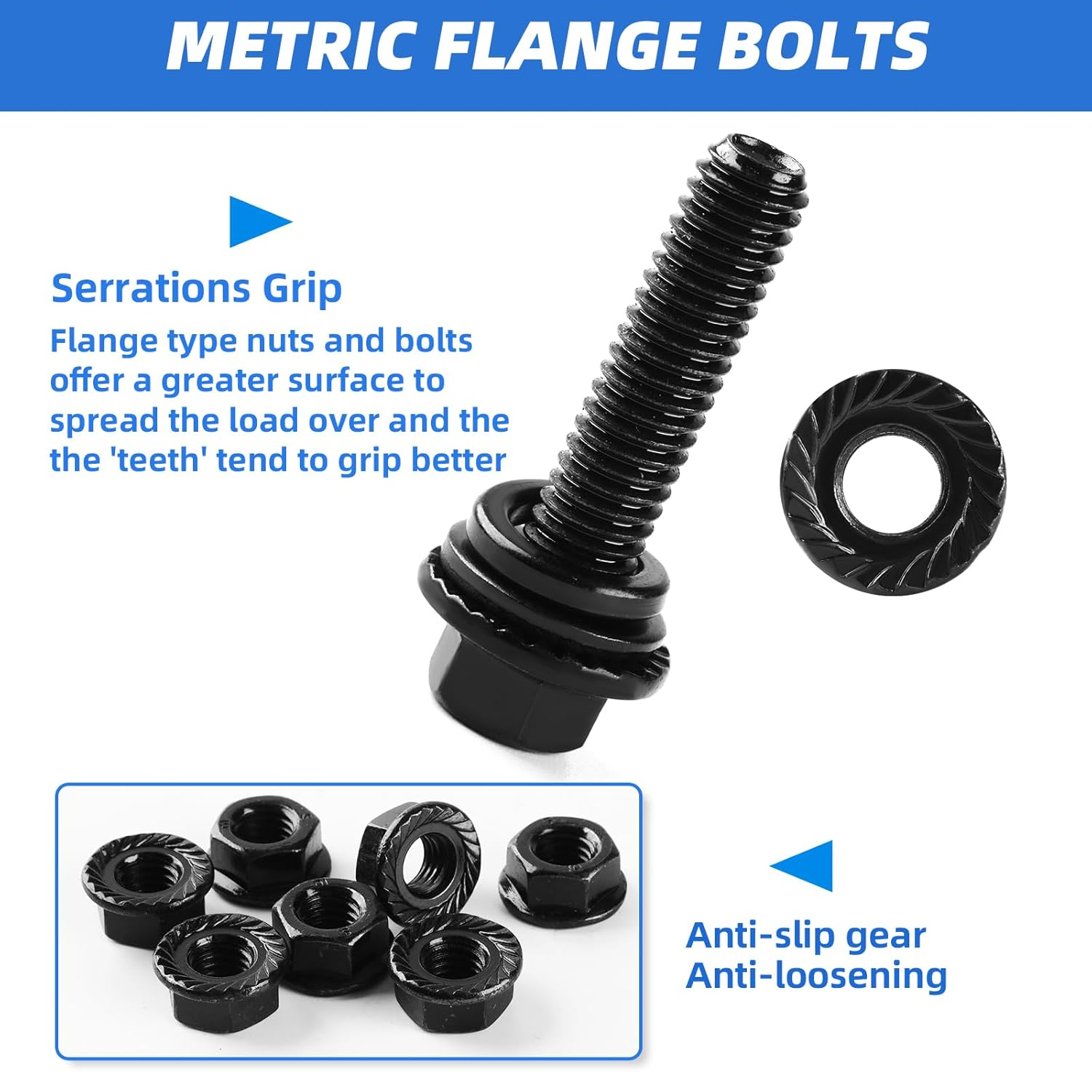 280Pc Metric Flange Bolt Kit M6-M10 Hex Bolts Nuts Washers Automotive Hardware - Image 3