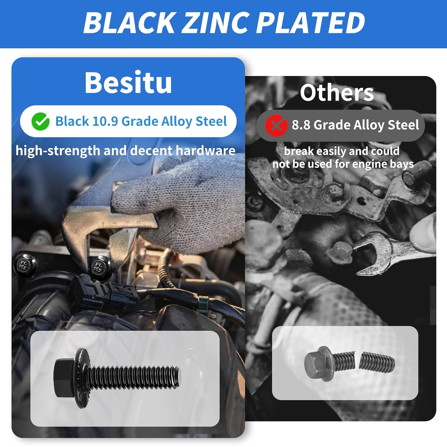 280Pc Metric Flange Bolt Kit M6-M10 Hex Bolts Nuts Washers Automotive Hardware - Image 5