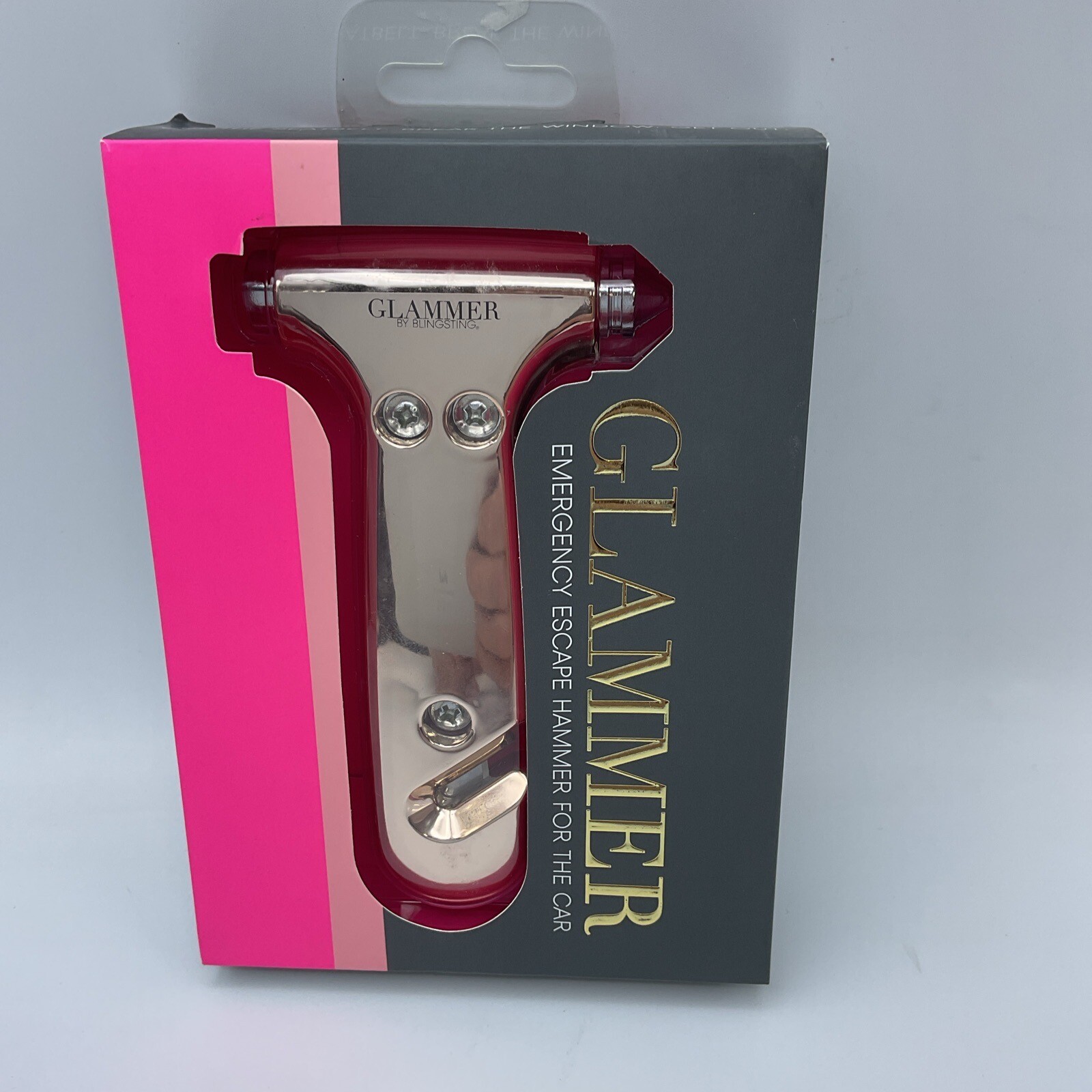BLINGSTING Glammer Safety Hammer - Emergency Automotive Escape Hammer Tool Se...