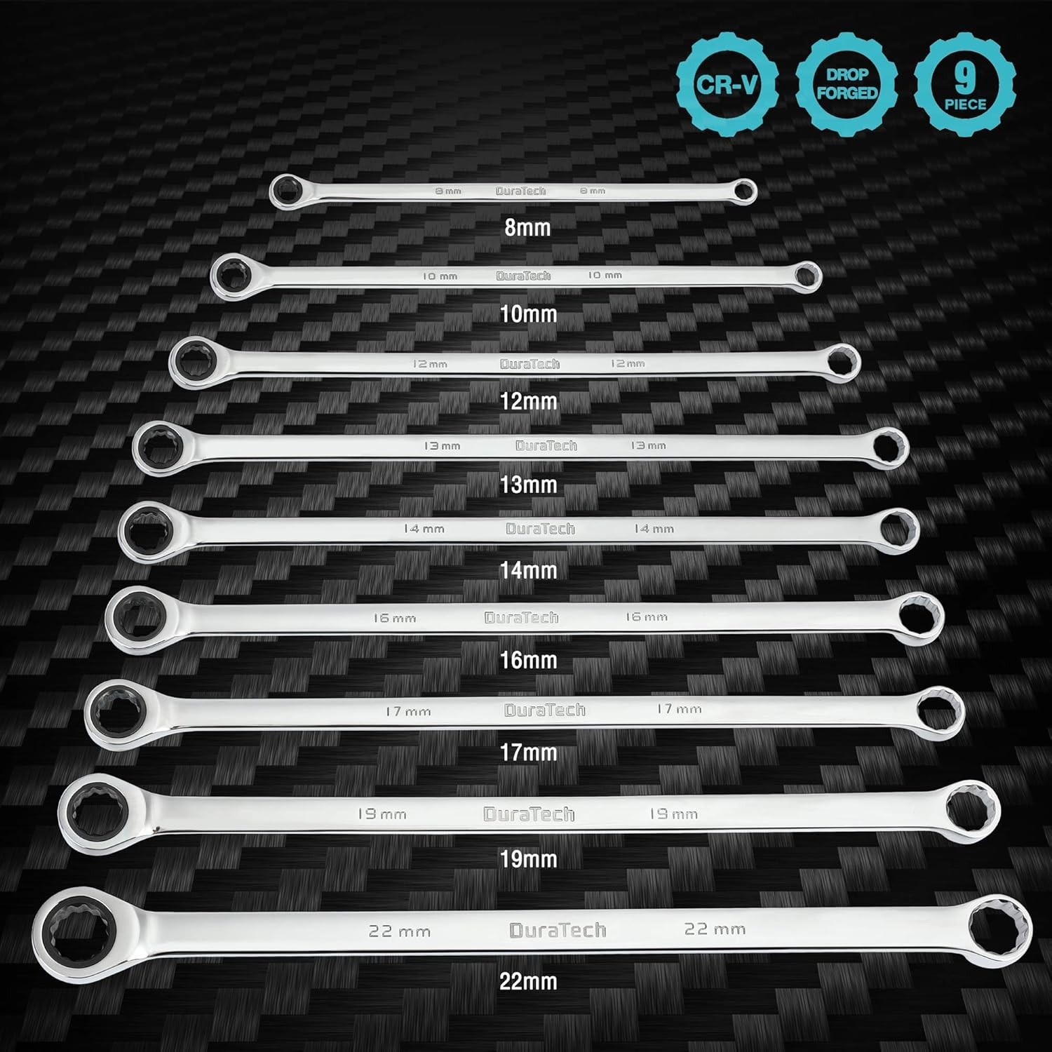 Extra Long Ratcheting Wrench Set with EVA Foam Organizer in Metric Sizes (9-P... - Image 5