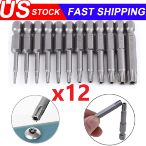 Security Torx Bit Set + Hex Key Allen Bit Set - For Power Drill & Impact Driver