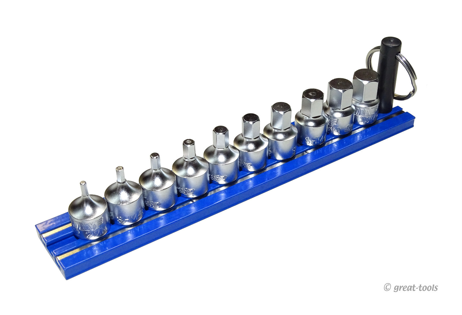 STUBBY METRIC HEX SOCKET DRIVER BITS – 10-pc set – VIM Tools – automotive tool