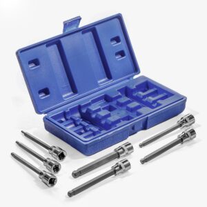 7-Pieces 3/8" Ball End Long 4.3" METRIC MM Hex Allen Bit Sockets Wrench Set Tool