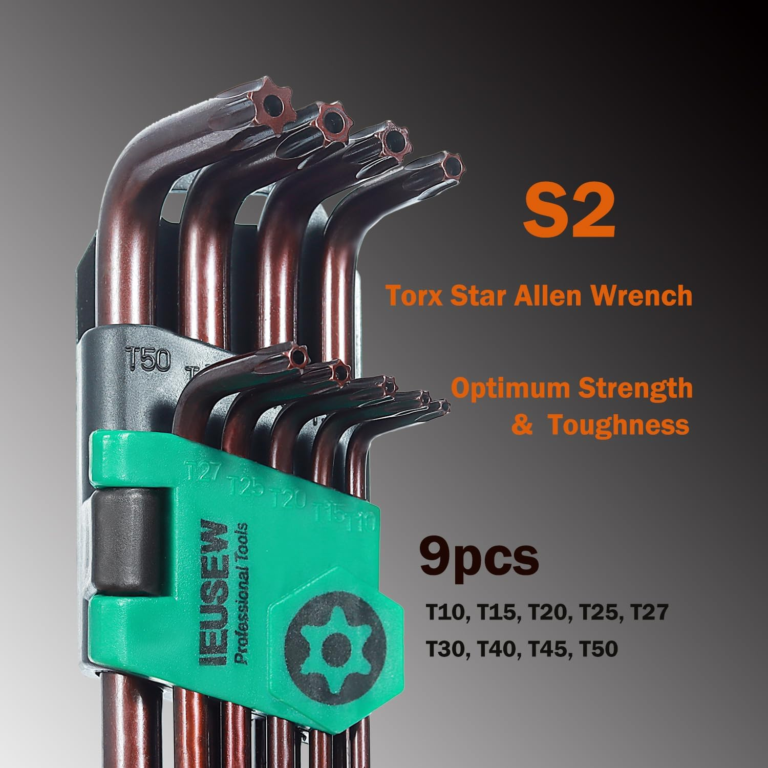 Torx Allen Wrench Set, 9-Piece Tamper Resistant Security Star Key T10-T50 - Image 2