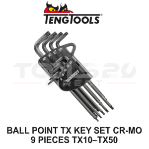 Teng Tools Ball Point TX Key Set CR-MO 9pc Torx TX10-TX50 1499TX
