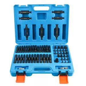 62-Piece Automotive Repair Spline Pattern 12-Point Hex Socket Wrench Set