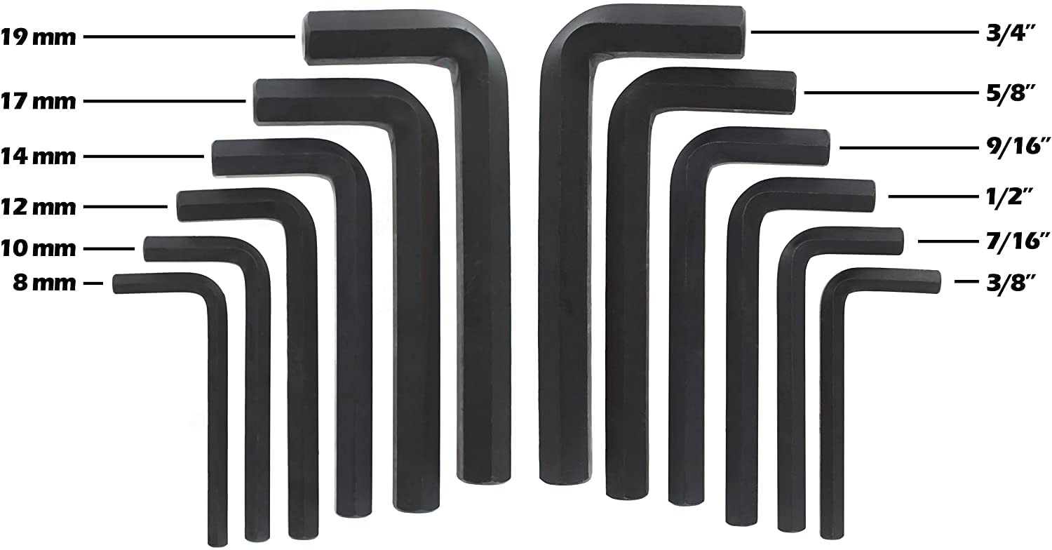 Extra Large Allen Wrench Jumbo Automotive Hex Key Set (SAE and METRIC) - Image 3