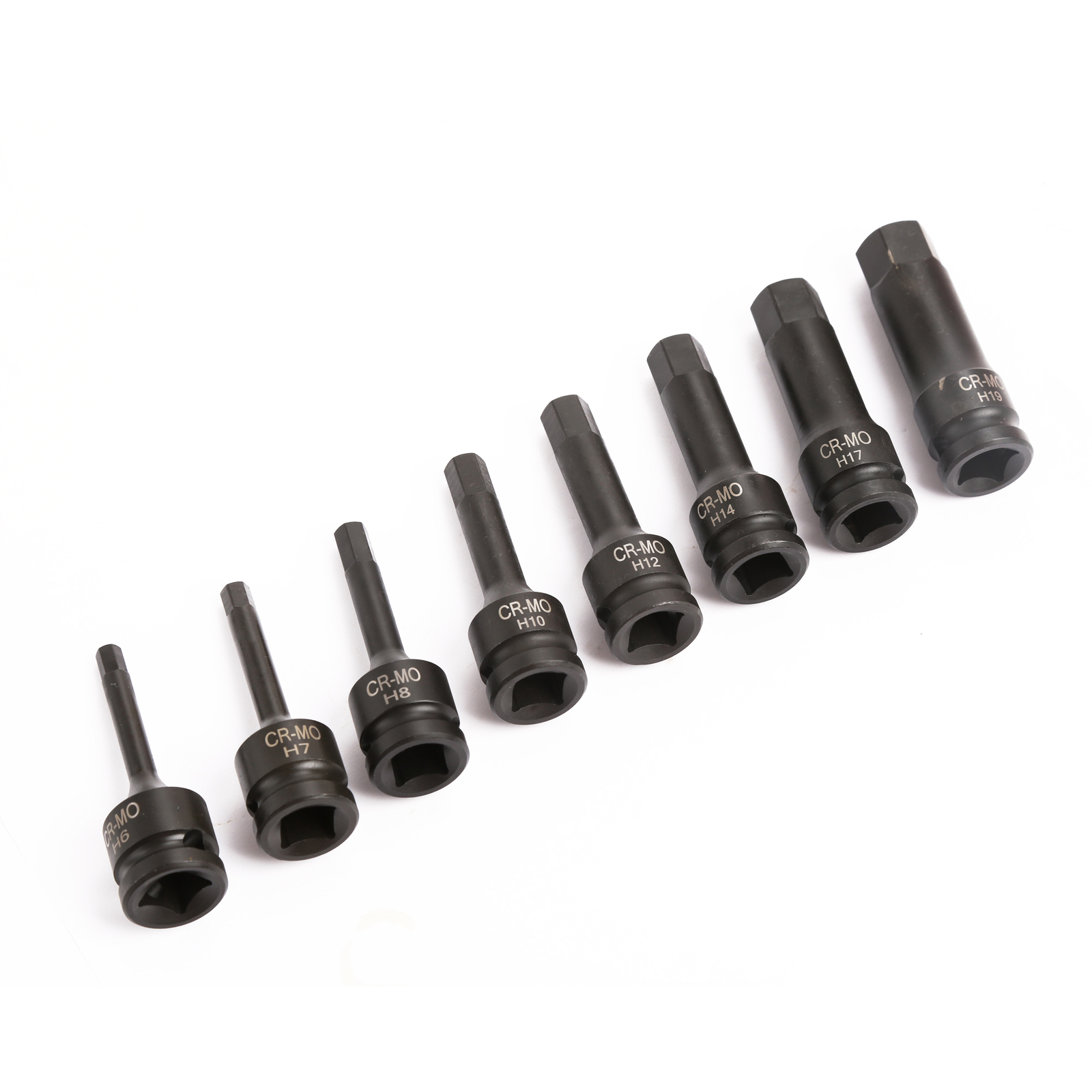 8Pcs Metric / SAE 1/2" Drive Impact Socket Set Hex Bits Long Air Allen Driver - Image 2