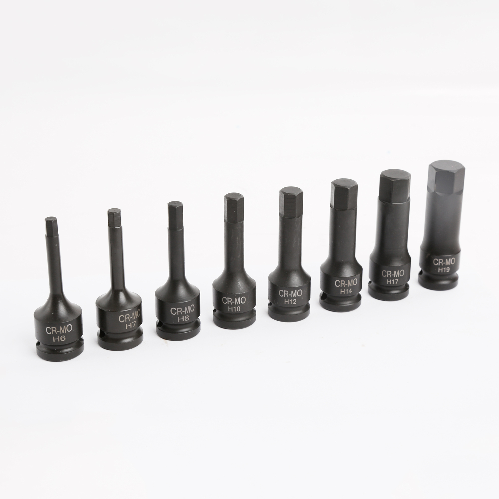 8Pcs Metric / SAE 1/2" Drive Impact Socket Set Hex Bits Long Air Allen Driver - Image 4