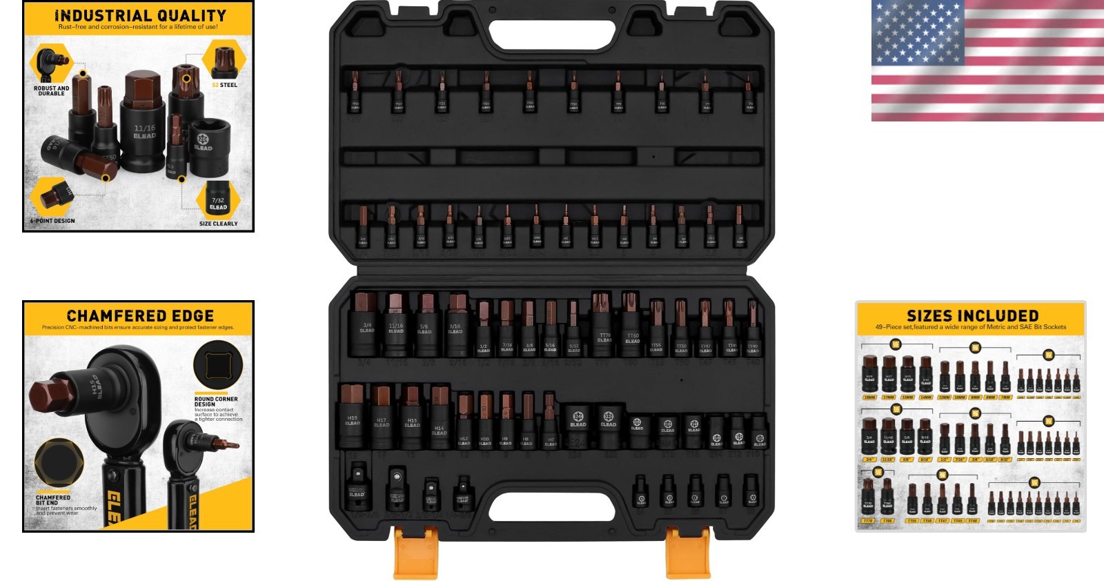 Automotive Mechanic Tool Set: Torx Bit & Hex Bit Socket Set - Image 2