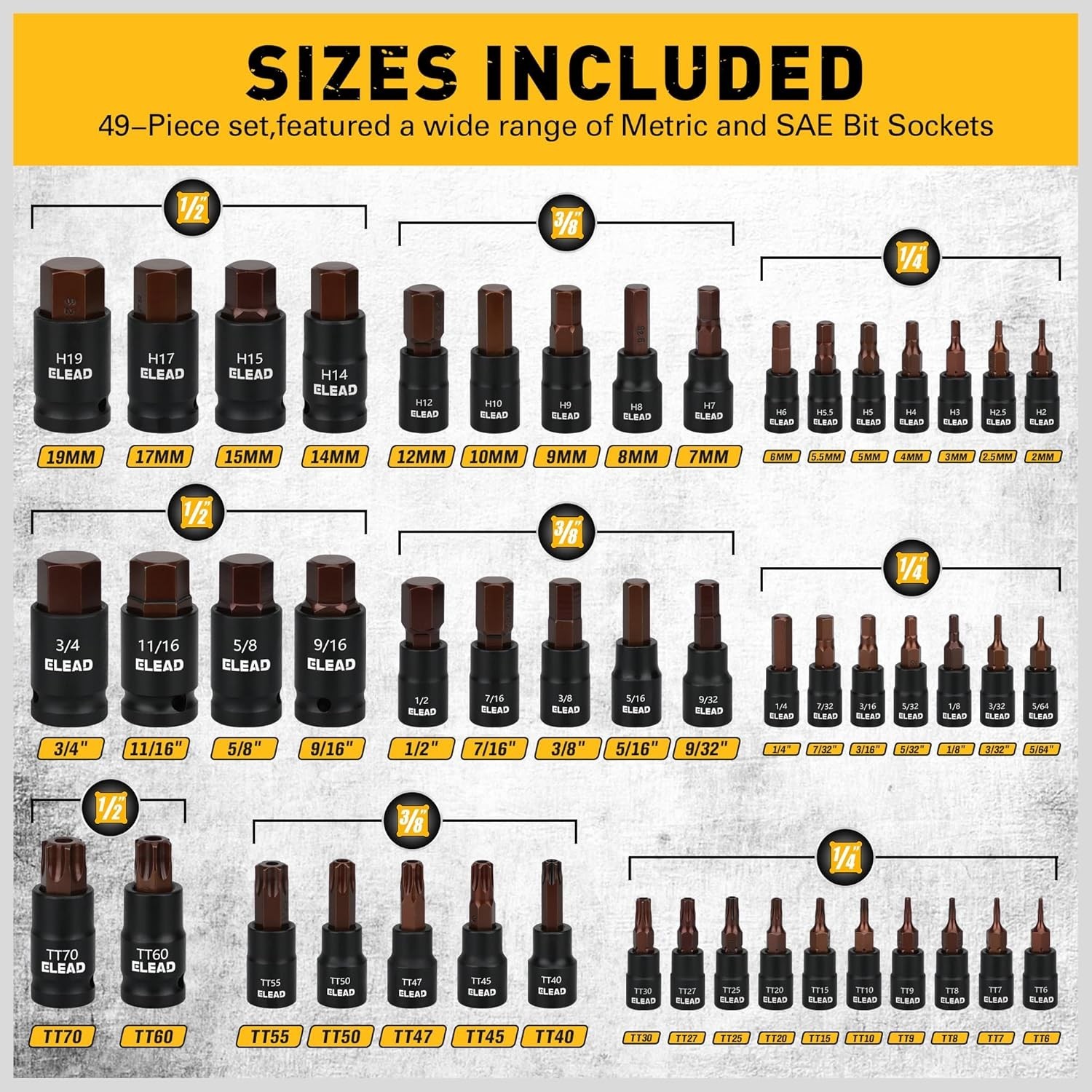 Automotive Mechanic Tool Set: Torx Bit & Hex Bit Socket Set - Image 4