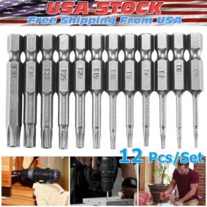 Security Torx Bit Set + Hex Key Allen Bit Set - For Power Drill & Impact Driver