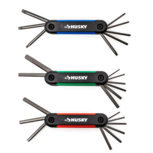 Portable 3 PIECES SAE/Metric Folding Hex Key Set with Bonus Torx Multicolor Set