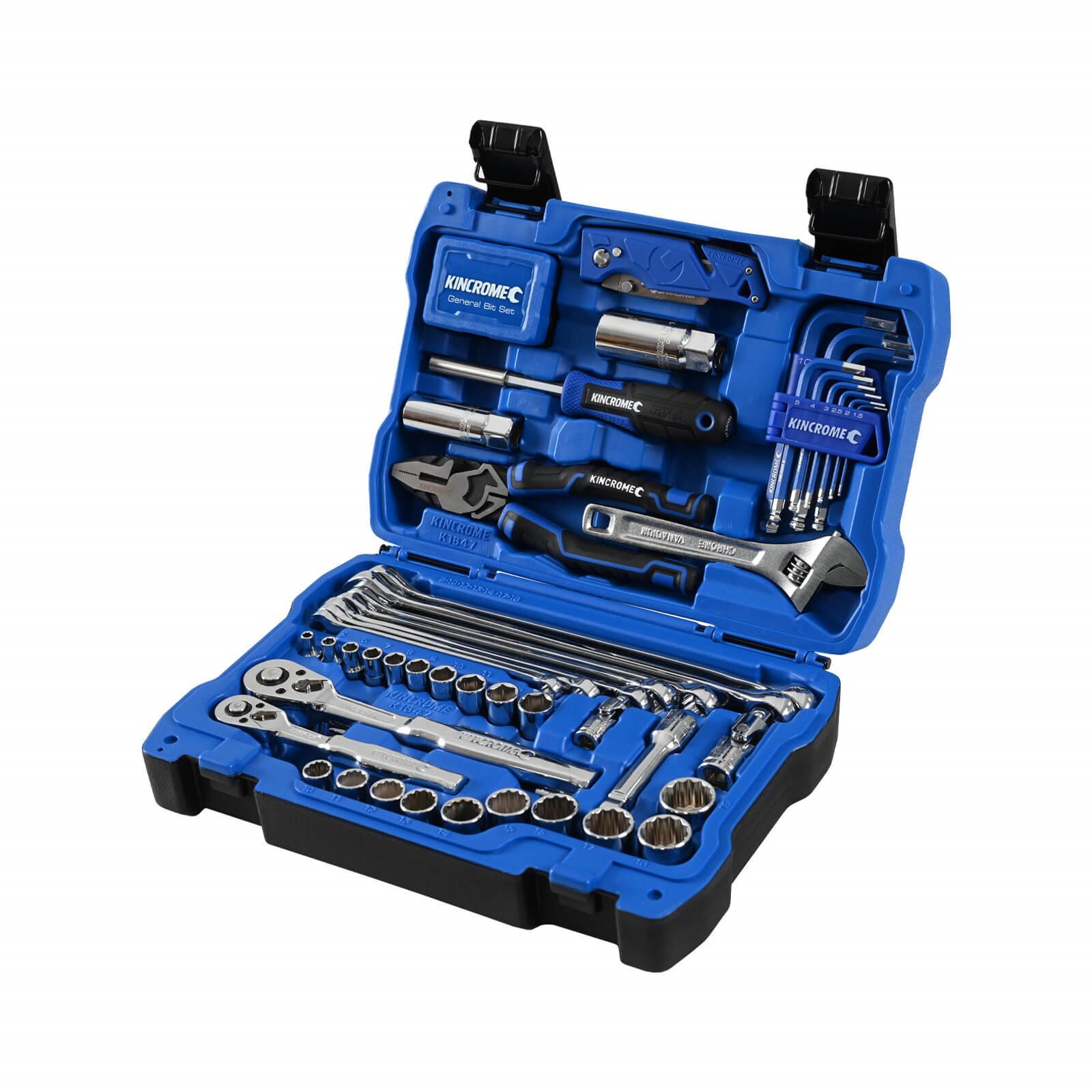 Kincrome 82 PC 1/4" & 3/8" Metric Socket Spanner Plier Automotive Tool Kit K1847 - Image 3