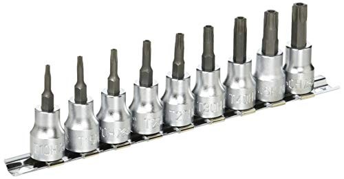 Kohken 3/8 SQ Tamper-Resistant Torx Bit Socket Set 9pcs 50mm RS3025/9-HOLE