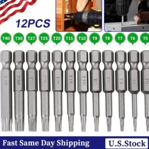 12pcs Magnetic Head Torx Screwdriver Bit Set T5-T40 Drill Security Tamper Proof