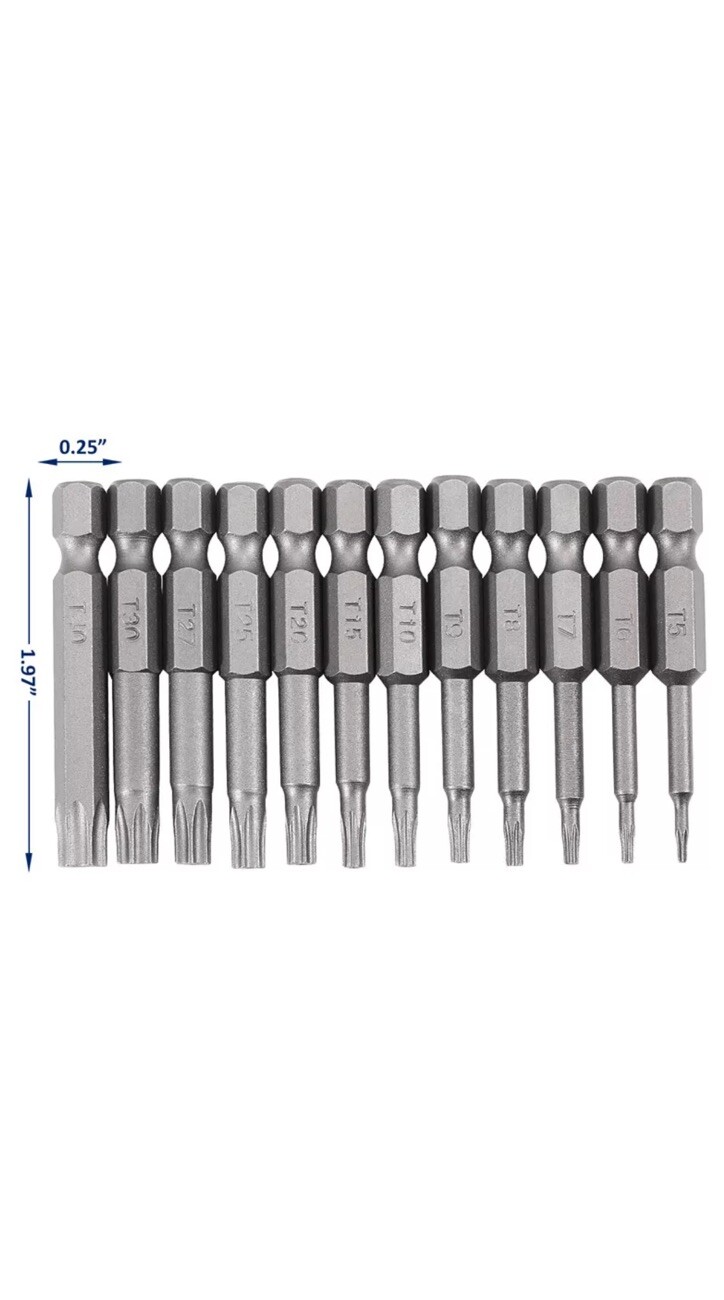 12pcs Magnetic Head Torx Screwdriver Bit Set T5-T40 Drill Security Tamper Proof - Image 3