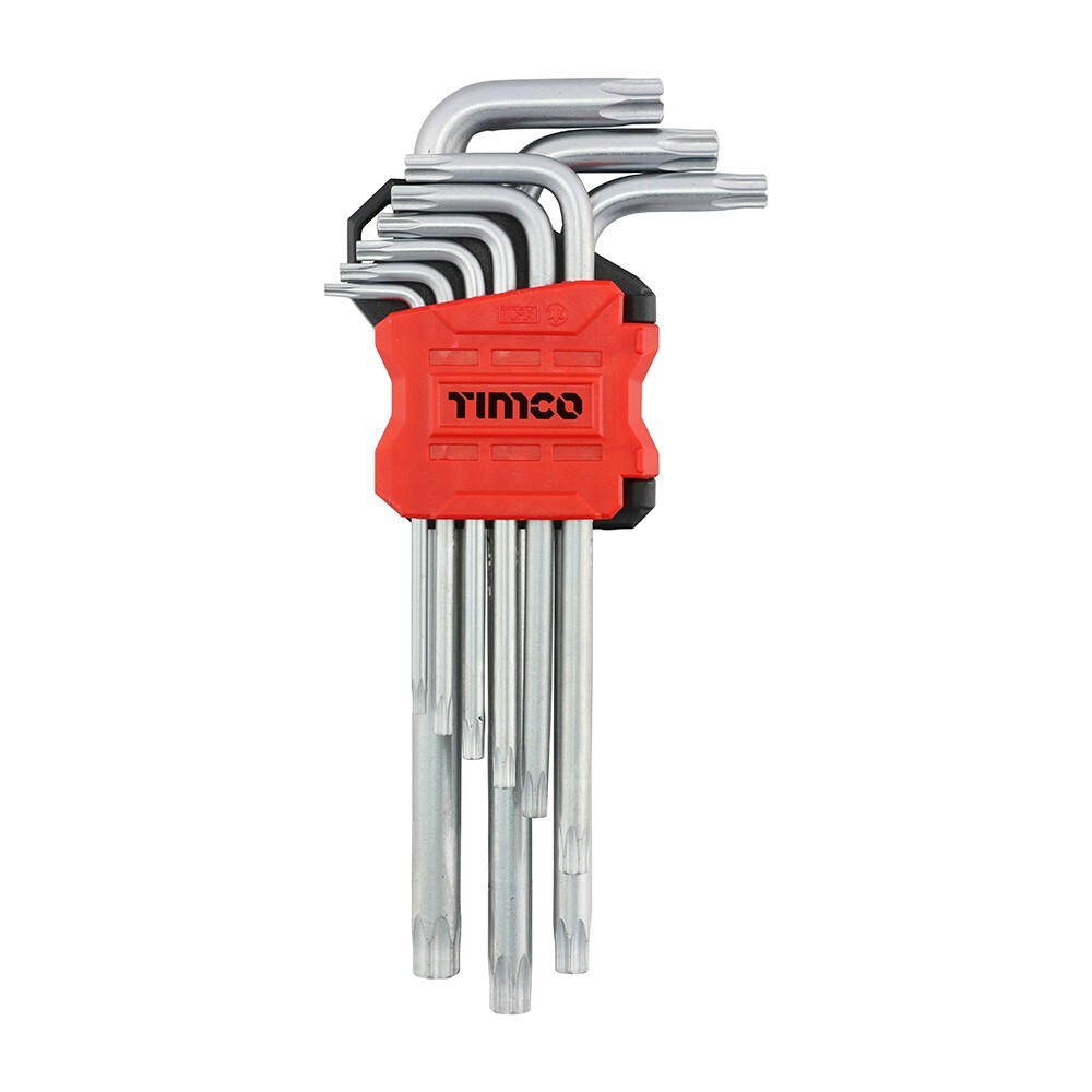 TIMCO 9Pcs Torx Key Set – Long Arm TX Keys Alloy Steel Workshop & DIY Tool Kit