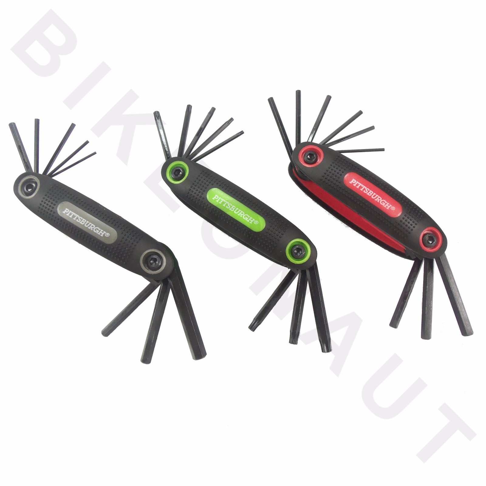Pittsburgh 3 Piece SAE Metric & Star Folding Hex Key Wrench Set *U.S.A. Seller*