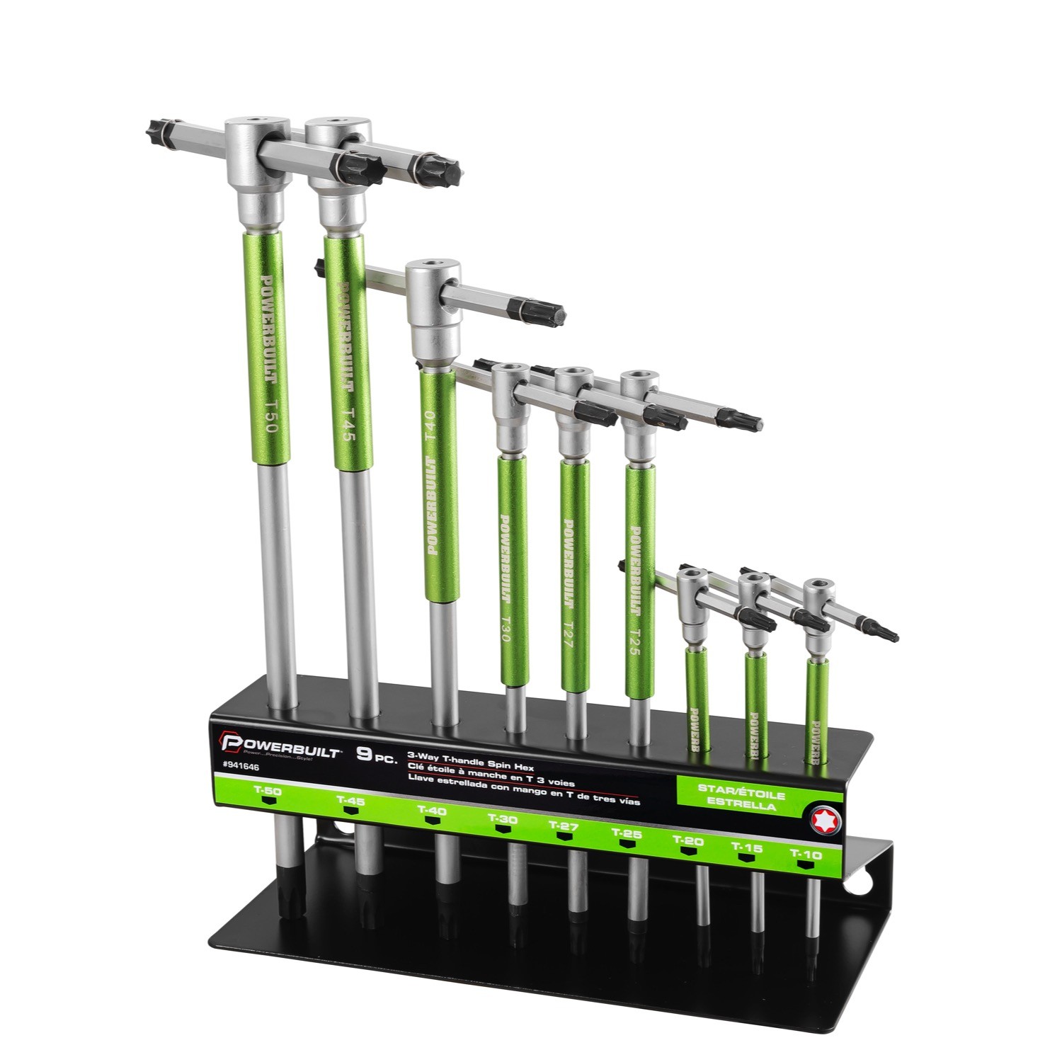 Powerbuilt 9 Piece T-Handle Torx Key Wrench Set - 941646