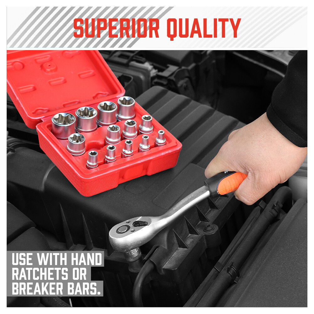 14 pc Torx Star Bit Female E Socket Set Automotive Shop Tools External E4-E24 - Image 5