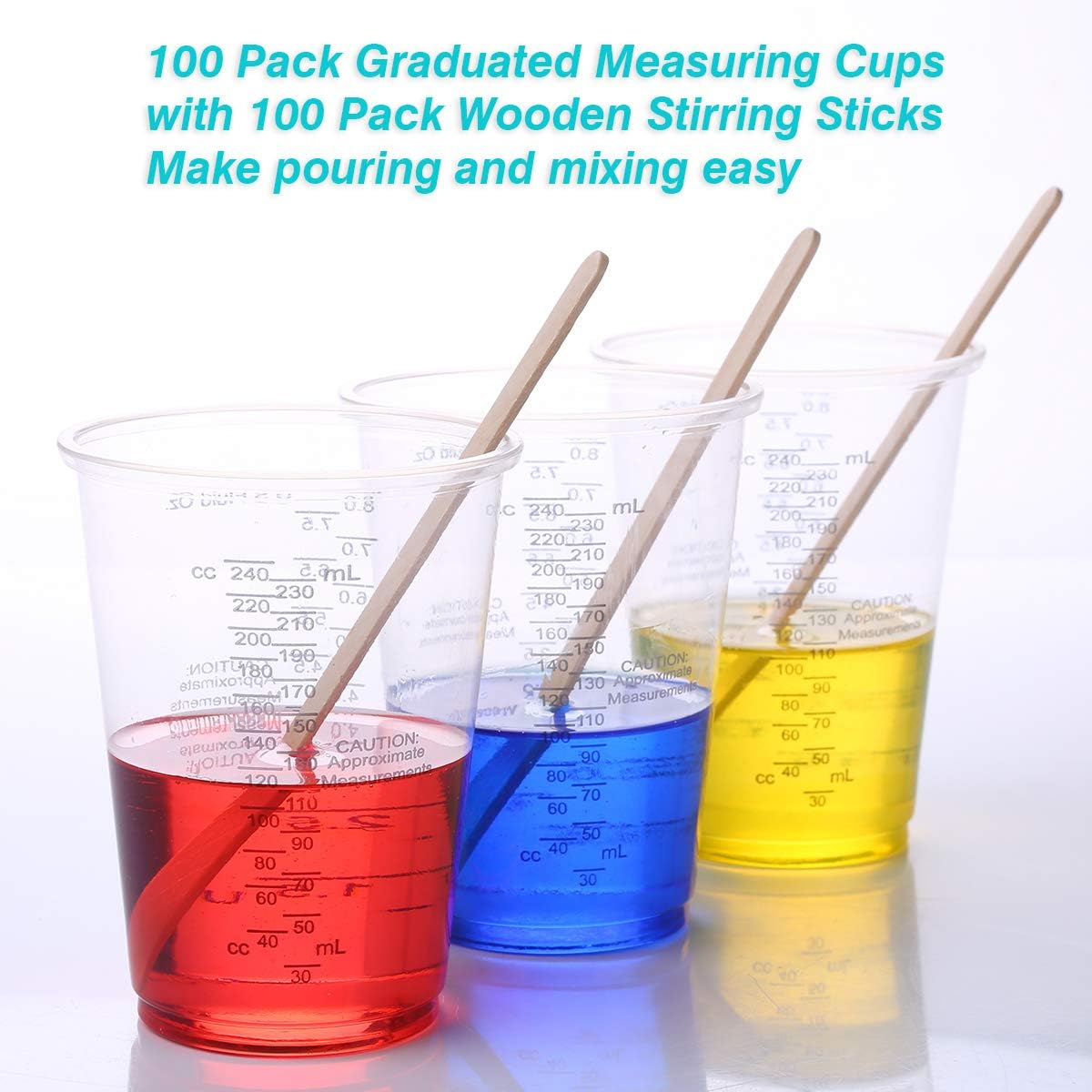 Automotive Paint Mixing Cups - 100 Pack 8oz Plastic Measuring Mixing Cups NEW - Image 5