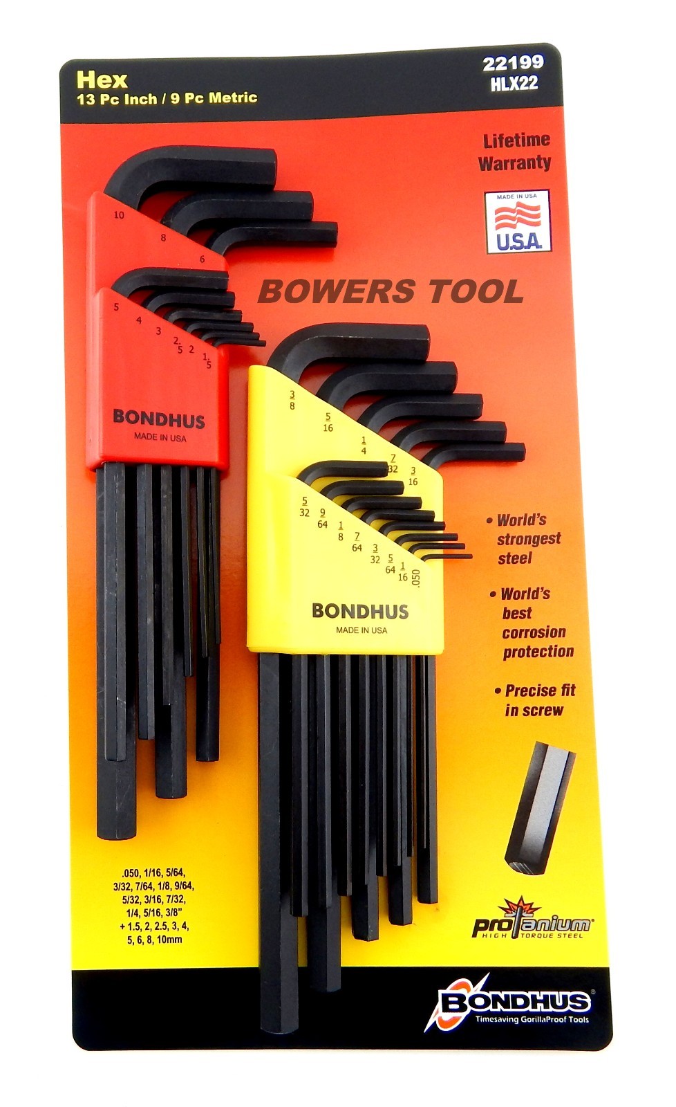 Bondhus 30pc Hex & Torx L Wrench Set Metric SAE Standard Inch USA 22199.31834 - Image 3