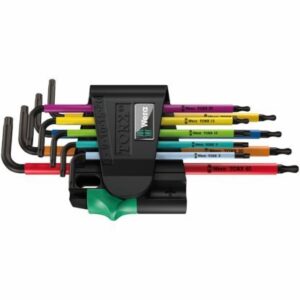 Wera 05024335001 Tx BO Multicolour L-key set for Tamper-Proof TORx screws (9pc)