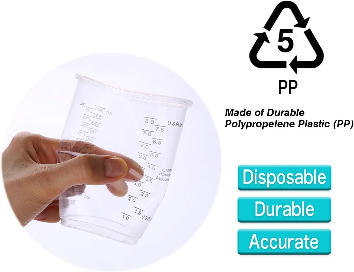 Automotive Paint Mixing Cups - 100 Pack 8oz Plastic Measuring Mixing Cups NEW - Image 2