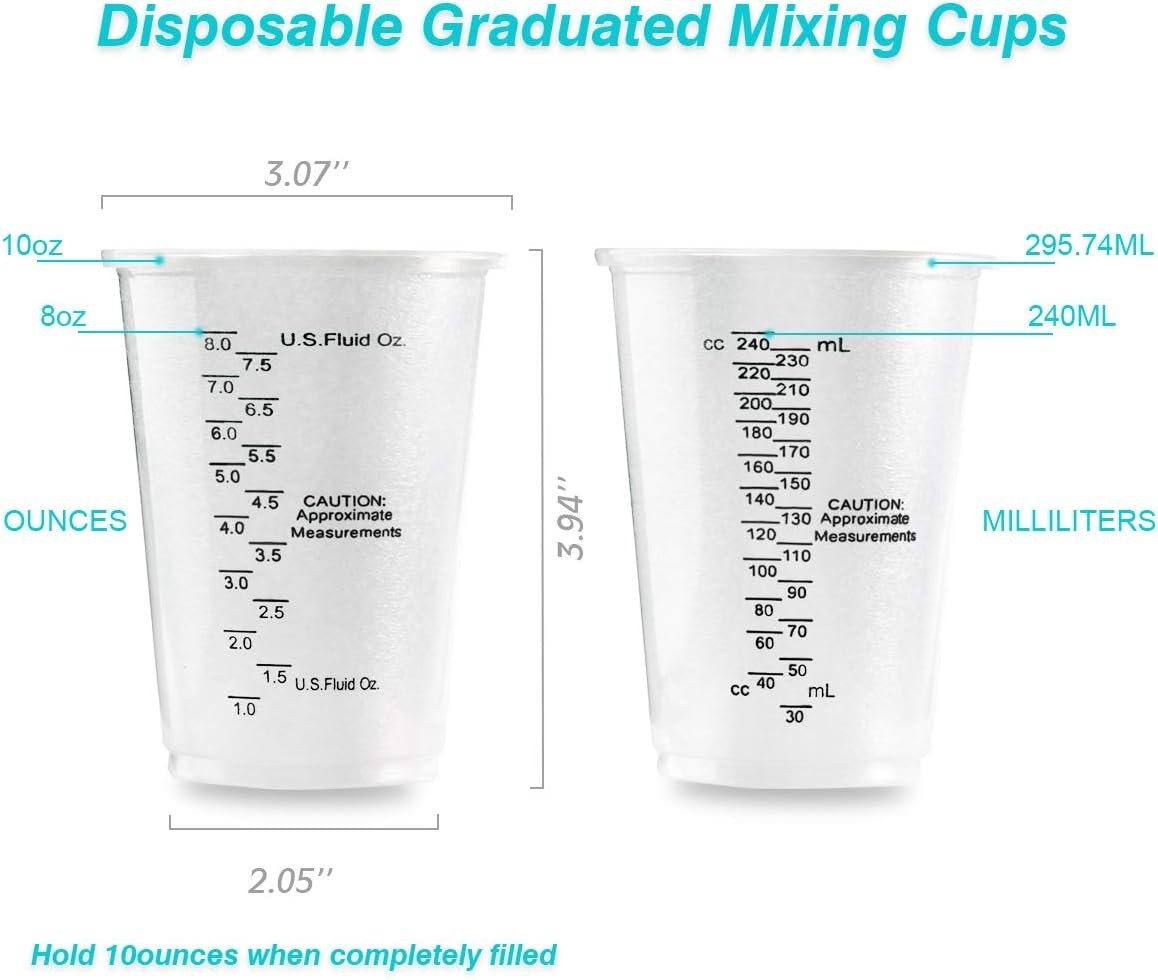 Automotive Paint Mixing Cups - 100 Pack 8oz Plastic Measuring Mixing Cups NEW - Image 4