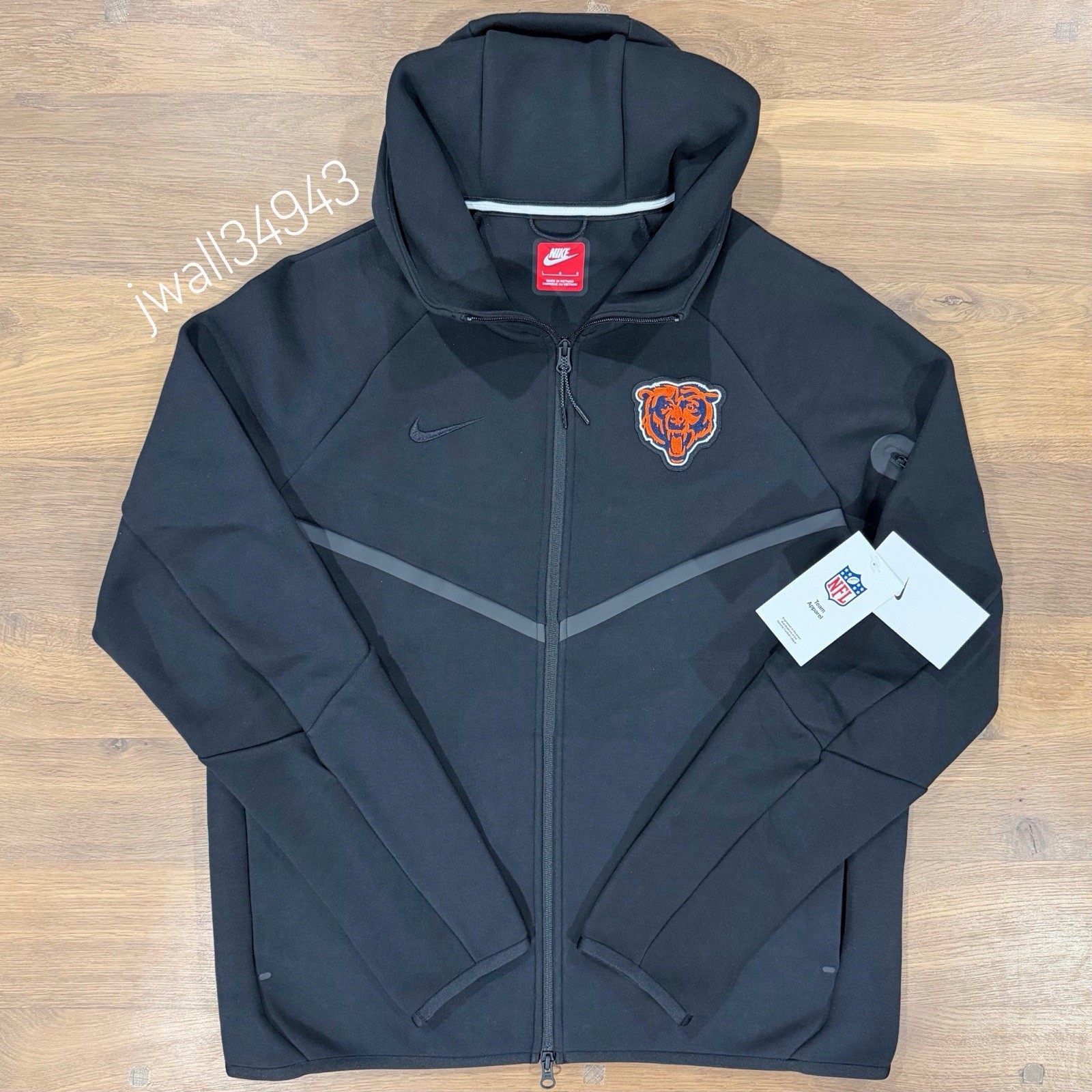 Nike Tech Fleece Chicago Bears Full-Zip Windrunner Hoodie Mens Jacket NFL NEW