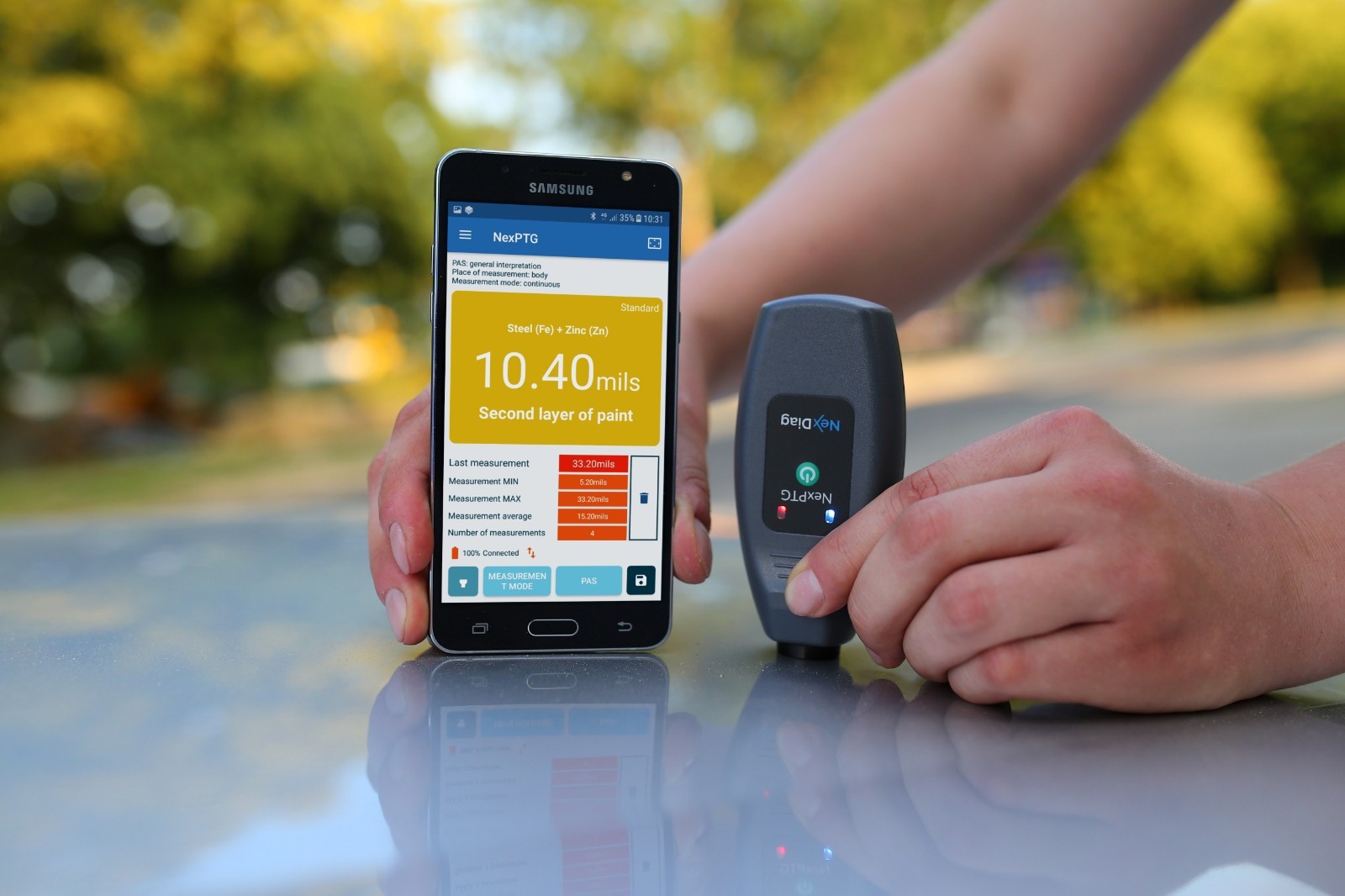 NexPTG Standard Paint Thickness Gauge with App | Automotive Coating Measurement - Image 3