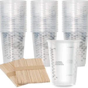 Automotive Paint Mixing Cups - 100 Pack 8oz Plastic Measuring Mixing Cups NEW