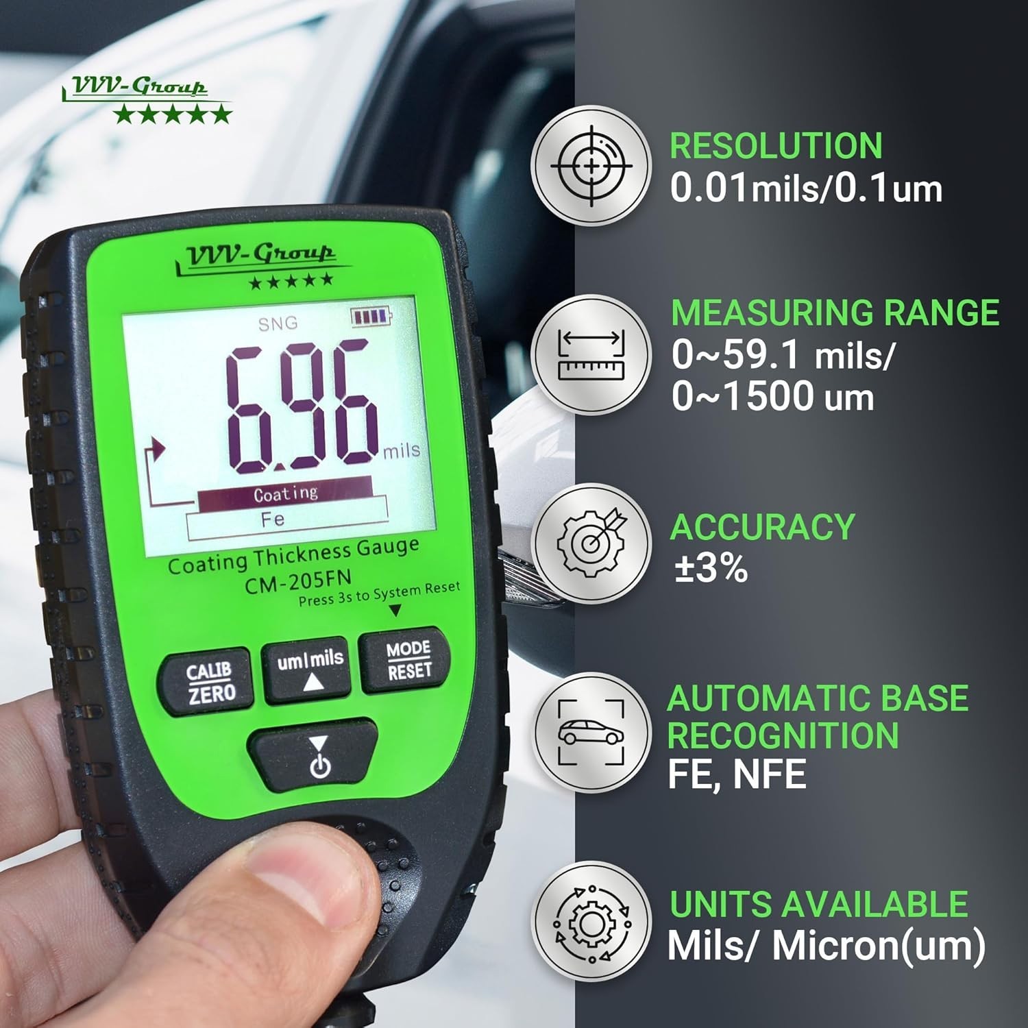 Professional Paint Thickness Meter with LCD - Lightweight Automotive Tester - Image 4