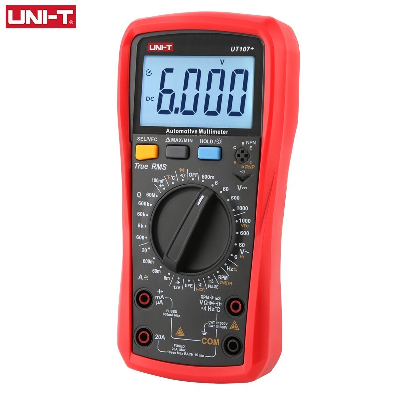 Automotive Multimeter UNI-T Digital mS PULSE Tach Dwell Temp RPM Battery Tester - Image 2