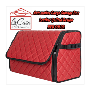 Automotive Cargo (Red Color) Storage Box – Leather Quilted Design