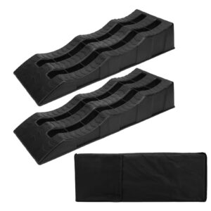 ⊹Black 2PCS Automotive Leveling Ramp 7716LBS Capacity 3 Different Height For