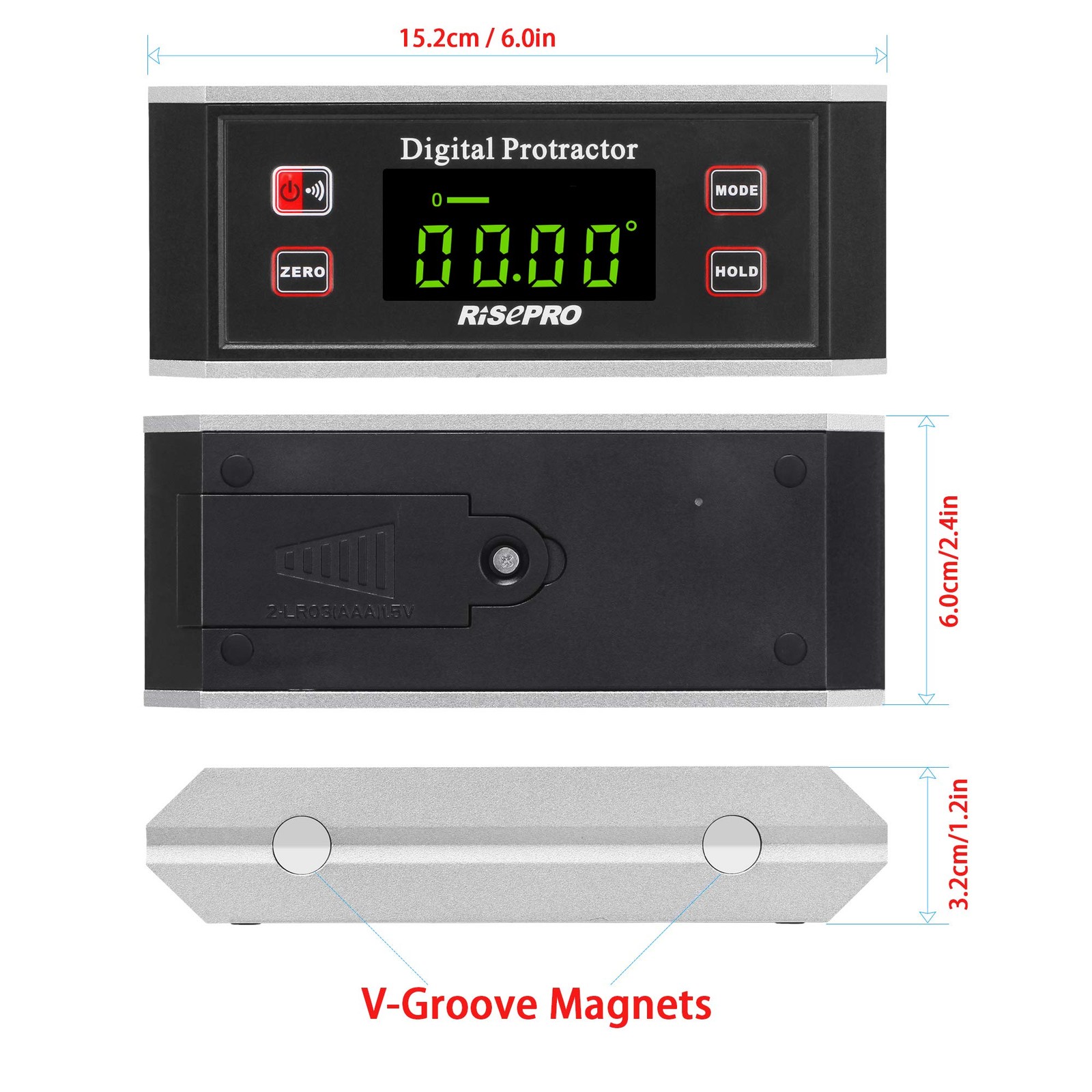 Inclinometer, ® Digital Protractor Angle Finder Level Inclinometer Magnetic V... - Image 2