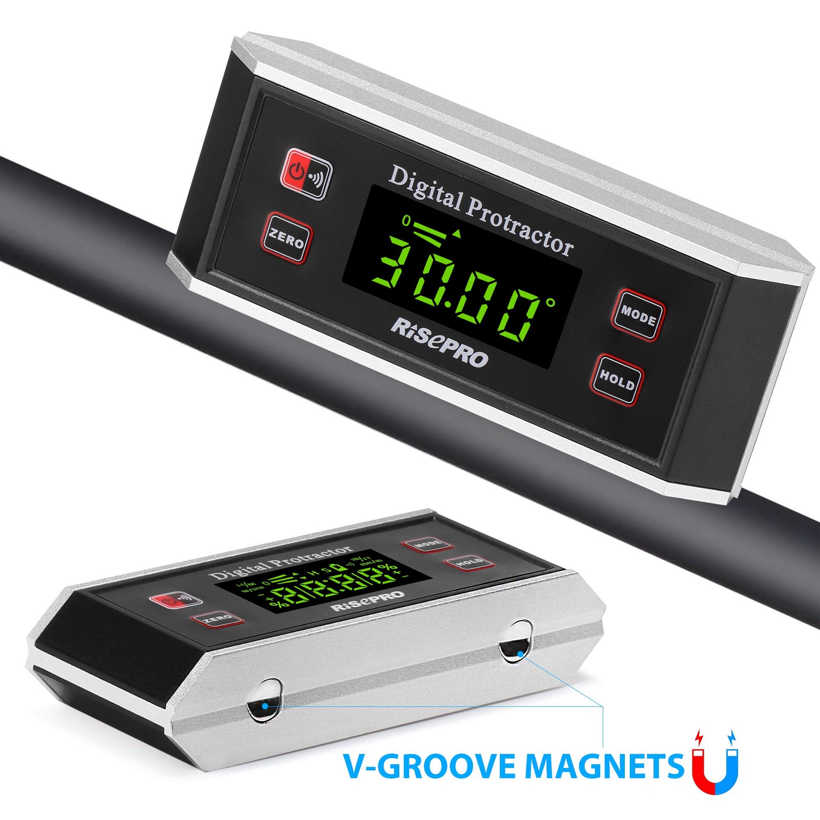 Inclinometer, ® Digital Protractor Angle Finder Level Inclinometer Magnetic V... - Image 4