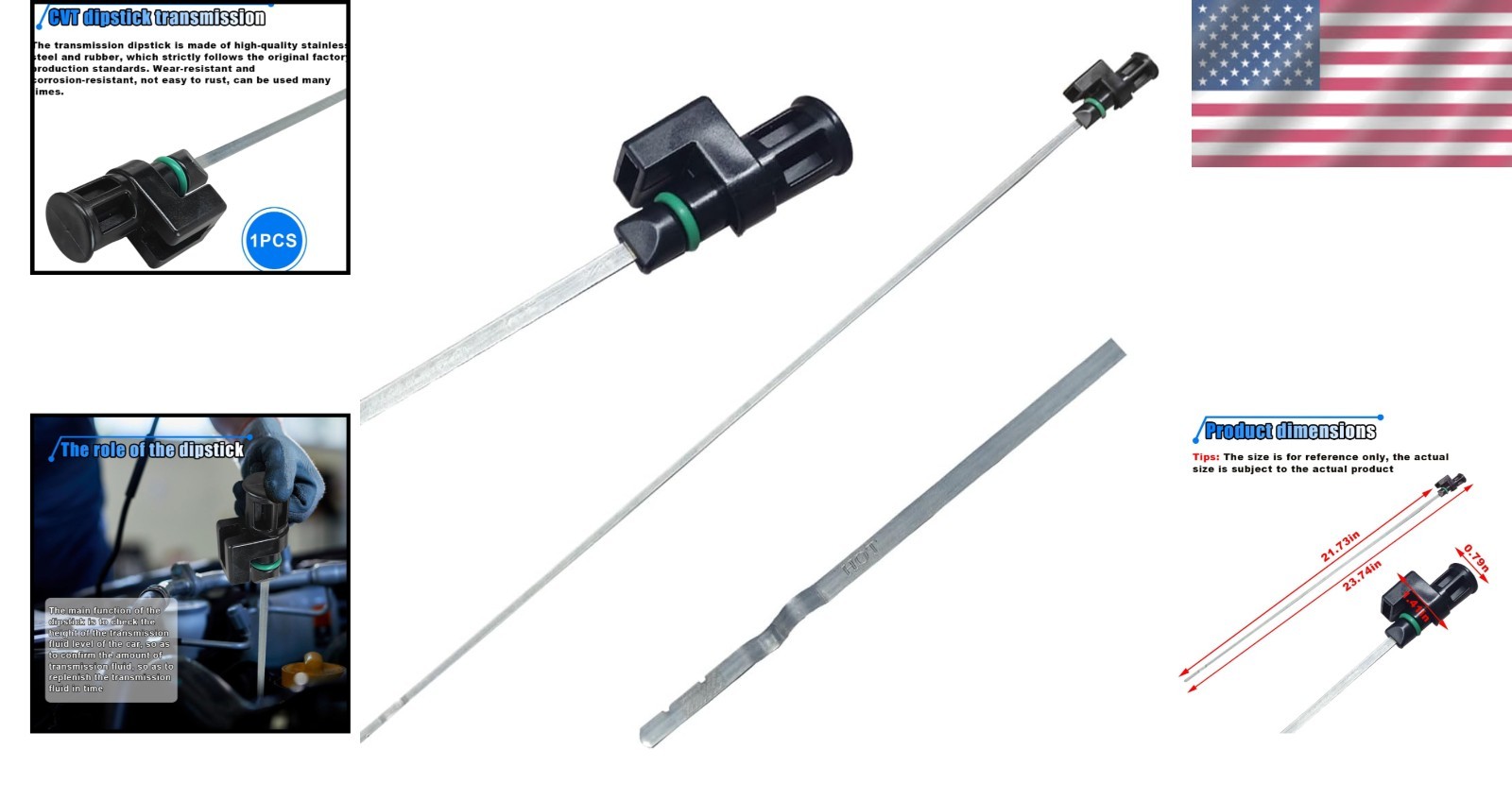 Automotive Transmission Dipstick 23.74 Inch Stainless Steel Oil Level Indicator - Image 2